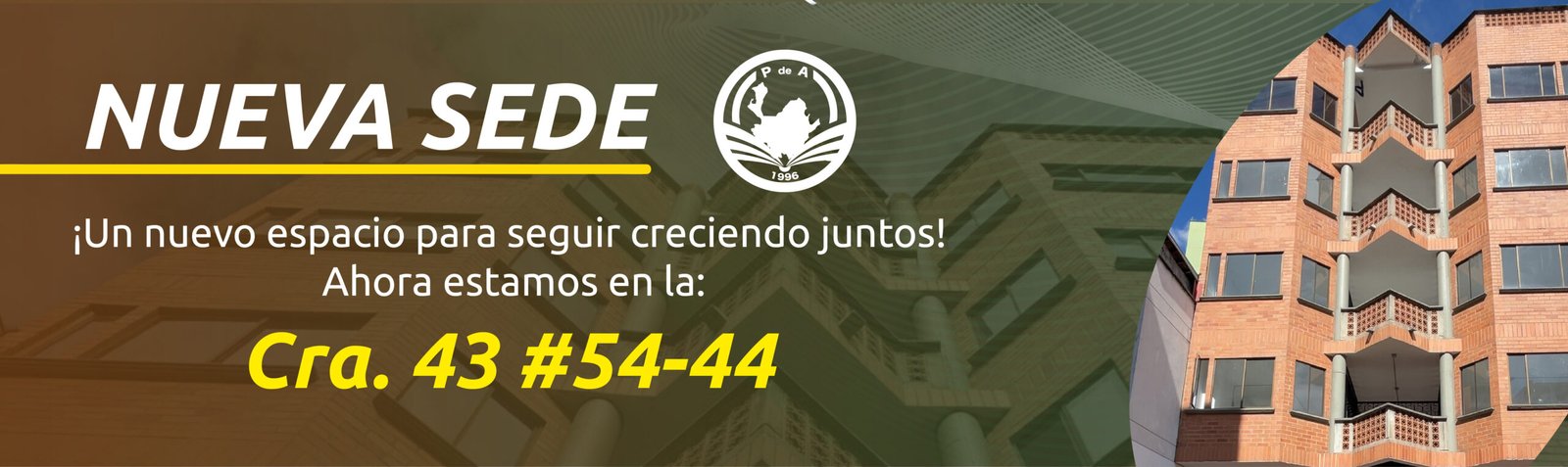 Banner de la nueva sede y casillas para la pag