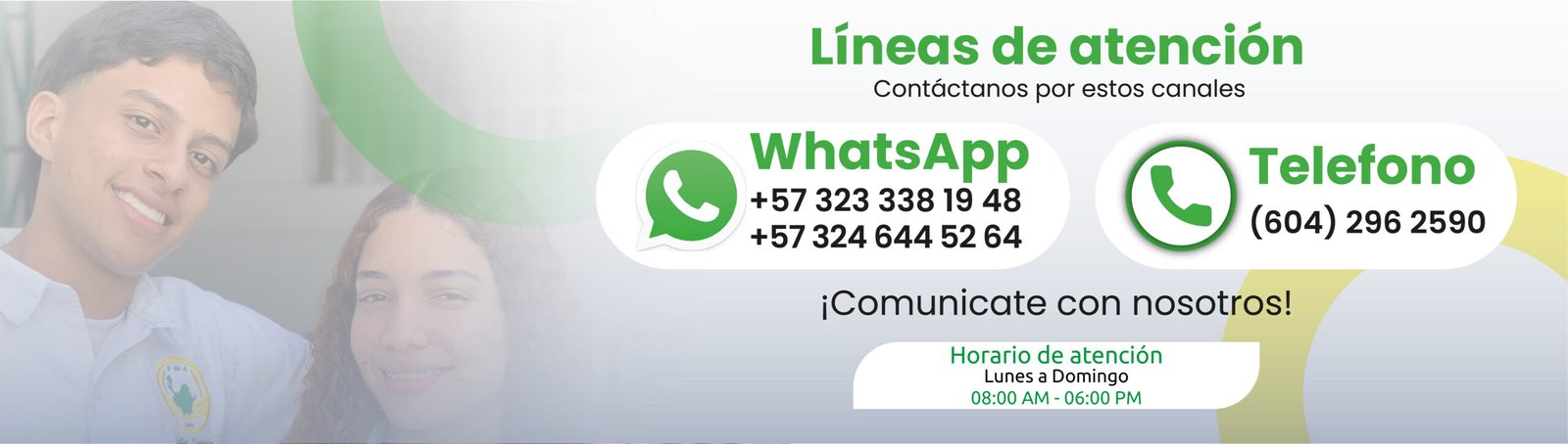 Banner de líneas de atención